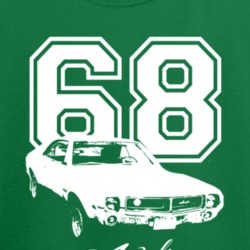 1968 Javelin Side Angle View With Year And Model Green Youth Shirte
