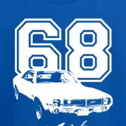 1968 Javelin Side Angle View With Year And Model Blue Youth T Shirt