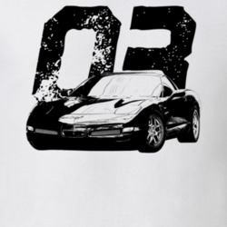 2003 Corvette Three Quarter View With Year Light Color T Shirt