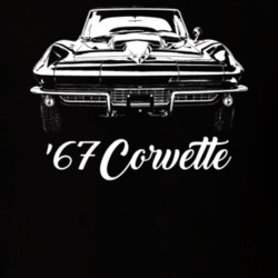 1967 Corvette Grill View With Model Year Dark Color T Shirt