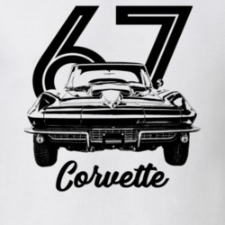 1967 Corvette Grill View With Year And Model Light Color T Shirt
