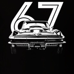 1967 Corvette Grill View With Year Dark Color T Shirt