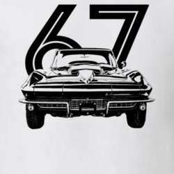 1967 Corvette Grill View With Year Light Color T Shirt