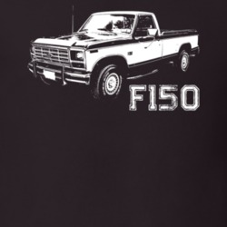 1982 F150 Three Quarter View With Model Dark Color T Shirt