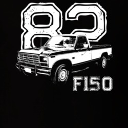 1982 F150 Three Quarter View With Year And Model Dark Color T Shirt