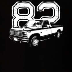 1982 F150 Three Quarter View With Year Dark Color T Shirt