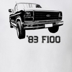 1983 F100 Three Quarter View With Model Year Light Color T Shirt