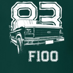 1983 F100 Three Quarter View With Year And Model Dark Color T Shirt