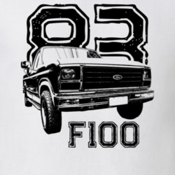 1983 F100 Three Quarter View With Year And Model Light Color T Shirt