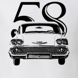 1958 Impala Grill View With Year Light Color T Shirt