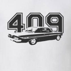 1961 CHEVY IMPALA SS Faded Look Side View Black Graphic With Engine Si