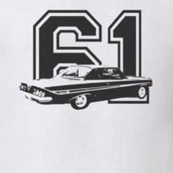 1961 CHEVY IMPALA SS Faded Look Side View Black Graphic With Year Ligh