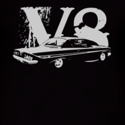 1961 CHEVY IMPALA SS Faded Look Side View White Graphic With V8 Light 