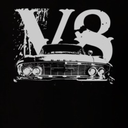 1961 DODGE POLARA Grill White Graphic With V8 Dark T Shirt