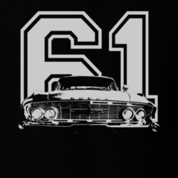 1961 DODGE POLARA Grill White Graphic With Year Dark T Shirt