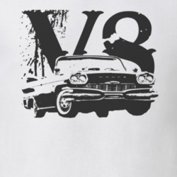 1961 DODGE POLARA Side View Faded Look Black Graphic With V8 Light T S