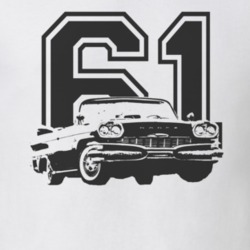 1961 DODGE POLARA Side View Faded Look Black Graphic With Year Light T