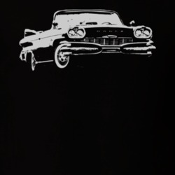 1961 DODGE POLARA Side View Faded Look White Graphic Dark T Shirt