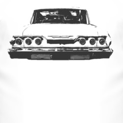 1963 CHEVY IMPALA SS Faded Look Rear View Black Graphic Light T Shirt