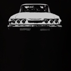 1963 CHEVY IMPALA SS Faded Look Rear View White Graphic Dark T Shirt
