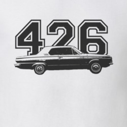 1963 DODGE DART 426 HEMI Faded Look Side View Black Graphic With Engin