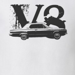 1963 DODGE DART 426 HEMI Faded Look Side View Black Graphic With V8 Li