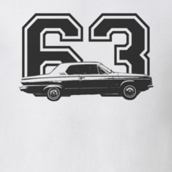 1963 DODGE DART 426 HEMI Faded Look Side View Black Graphic With Year 