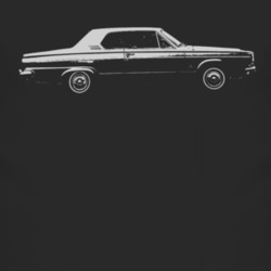 1963 DODGE DART 426 HEMI Faded Look Side View White Graphic Dark T Shi