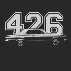 1963 DODGE DART 426 HEMI Faded Look Side View White Graphic With Engin