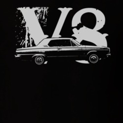 1963 DODGE DART 426 HEMI Faded Look Side View White Graphic With V8 Da