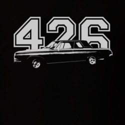 1963 DODGE POLARA Faded Look White Graphic Side View With Engine Size 