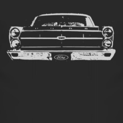 1967  FAIRLANE Faded Look Grill View White Grapic Dark T Shirt