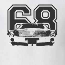 1968 AMC AMX Faded Look Grill View Black Graphic With Year Light T Shi