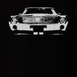 1968 AMC AMX Faded Look Grill View White Graphic Dark T Shirt