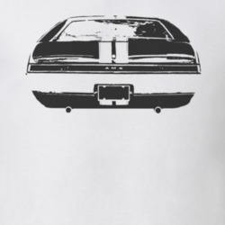 1968 AMC AMX Faded Look Rear View Black Graphic Light T Shirt