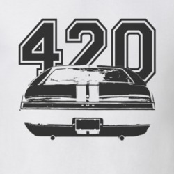 1968 AMC AMX Faded Look Rear View Black Graphic With Engine Size Light