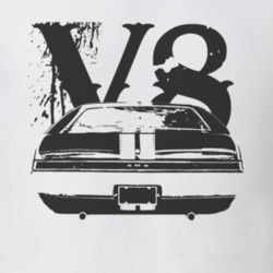 1968 AMC AMX Faded Look Rear View Black Graphic With V8 Light T Shirt