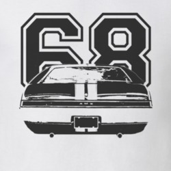 1968 AMC AMX Faded Look Rear View Black Graphic With Year Light T Shir