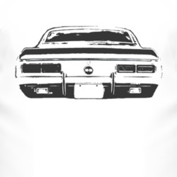 1968 CHEVY CAMARO SS Faded Look Rear View Black Graphic Light T Shirt