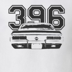 1968 CHEVY CAMARO SS Faded Look Rear View Black Graphic With Engine Si