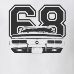1968 CHEVY CAMARO SS Faded Look Rear View Black Graphic With Year Ligh