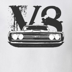 1968  TORINO GT Faded Look Grill View Black Graphic With V8 Light T Sh