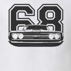 1968  TORINO GT Faded Look Grill View Black Graphic With Year Light T 