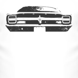 1968  TORINO GT Faded Look Rear View Black Graphic Light T Shirt