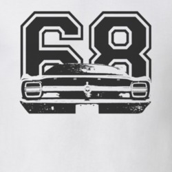 1968  TORINO GT Faded Look Rear View Black Graphic With Year Light T S