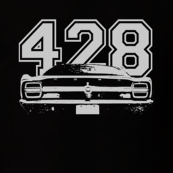 1968  TORINO GT Faded Look Rear View White Graphic With Engine Size Da