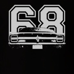 1968  TORINO GT Faded Look Rear View White Graphic With Year Dark T Sh