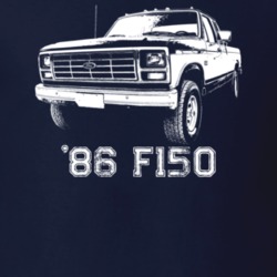 1986 F150 Three Quarter View With Model Year Dark Color T Shirt