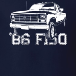 1986 F150 Three Quarter View With Year Model Dark Color T Shirt