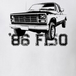 1986 F150 Three Quarter View With Year Model Light Color T Shirt